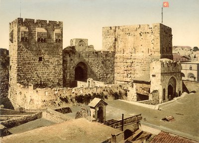 View of the Entrance to the Citadel, Jerusalem, c.1880-1900 by Swiss Photographer